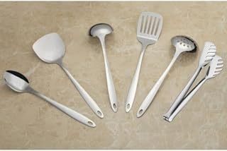 6 Parça Servis Takımı- 6lı Servis Takımı Kepçe Kevgir Kasik Kürek Delikli Kürek Makarna Kaşı?i