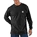 Carhartt Men's Workwear Long Sleeve Pocket T-Shirt K126, Black, Large Tall