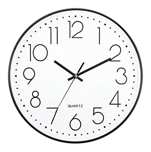 Horloge Murale Silencieuse sans Tic-Tac pour Salon et Chambre Lecture Facile Ronde