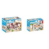 playmobil baño precio Product 1: 3 Figuras, con equipo de cocina completo y aparador, compartimentos para guardar partes individuales, entre otros, apto para City Life Casa Moderna (9266)