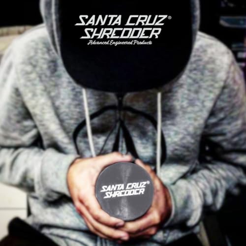 Santa Cruz Shredder Metal Herb Grinder Knurled Top for Stronger Grip 2-Piece 2.7" (Grey)