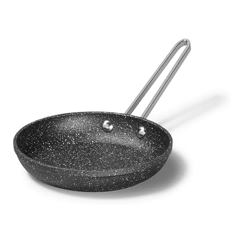 Starfrit The Rock 16cm (6") Non-Stick Egg Fry Pan - Durable Forged Aluminum - Oven Safe - PFOA Free - Easy to Clean - Black Cover
