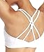 Yaavii Damen Sport BH ohne Bügel Gepolstert Yoga BH Push Up Frauen Bustier Atmungsaktiv Elastizität Sport Bra Top Weiß M