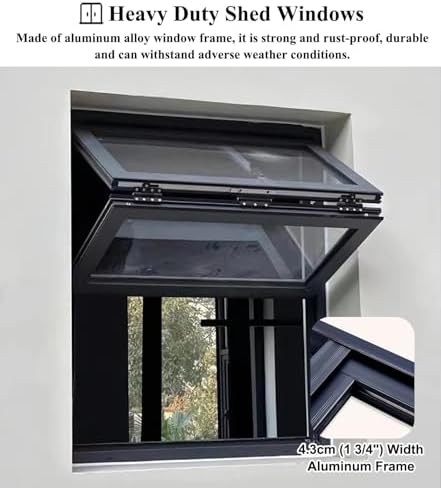 Reinforced Glass Foldable Sliding Window with Safety Lock - 31x20in Flush Mount Concession Window for Snack & Coffee Service - Durable & Secure Design