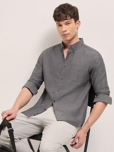 Image of THE BEAR HOUSE Men's Blue Slim Fit Cotton Checkered Shirt