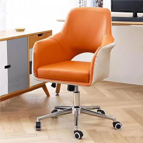 Image of Ergonomic Executive Desk Chair with Adjustable Lumbar Support High Back Commercial Grade Office Chair with 360 Degree Swivel Pu Leather Computer Desk Chair for Home Office and Conference Rooms(Yellow/