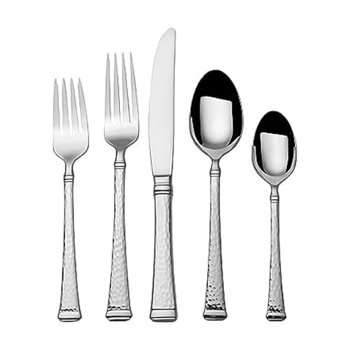 Mikasa Hammered Harmony 18.10 Stainless Steel 65-Piece Cutlery Set, Service For 12