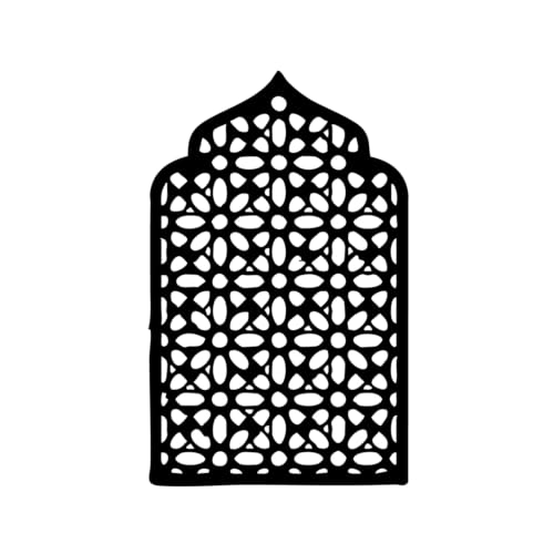 Islamic Geometric Pattern Metal Wall Art Metal Outdoor Decor Metal Signs Wall Art Decor Boho Minimalist Aesthetic Artwork Elegant Wall Decoration Living Room (Black,16 Inches)