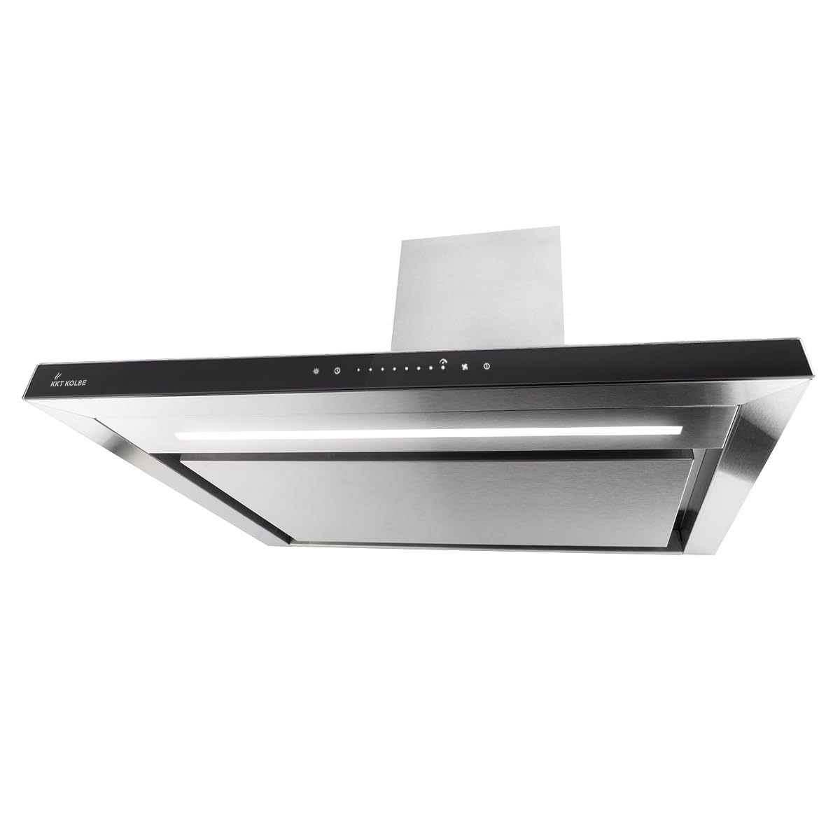 Hotte aspirante cuisine 90 cm | Hotte Murale | acier inoxydable | verre noir | WiFi | arrête automatiquement | Opération tactile | FLAT9006ED