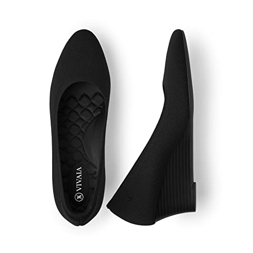 VIVAIA Tamia Wedge Women's Round Toe Wedge Pumps Shoes Comfortable Wedge Heels for Dressy Women Pumps with Arch Support