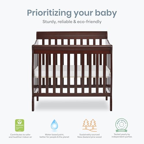 Image of Dream On Me 4 in 1 Aden Convertible Mini Crib, Espresso