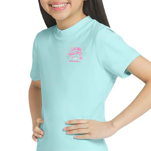 Image of Eddie Bauer Girls' Swim UPF 50+ Short Sleeve Sun Tee Rash Guard Shirt