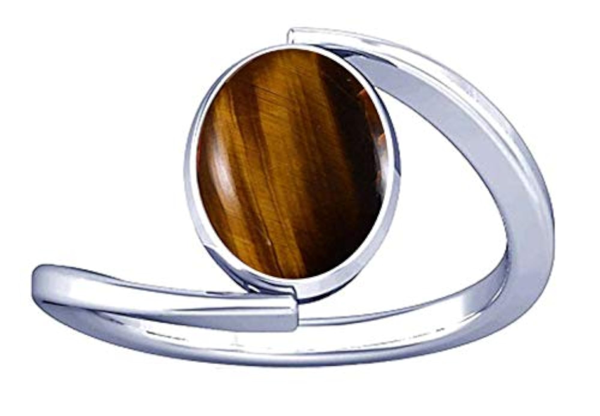 8.25-8.50 Ratti Tiger's Eye Gemstone Silver Ring for Women