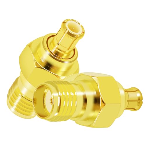 CNARIO SMA MCX Coax Adapter SMA Female to MCX Male Coaxial Connector Gold Plated Connector for WiFi-Antenna-Two-Way Radio-FPV Drone 2PCS