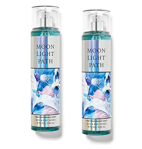 Bath & Body Works Moon Light Path Fine Fragrance Body Mist Gift Set 8 oz Pack Lot of 2 (Moon Light Path)