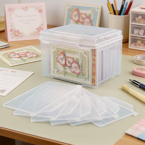image for Find Scrapblooms Greeting Card Storage & Organizer Box with 6 Removabl