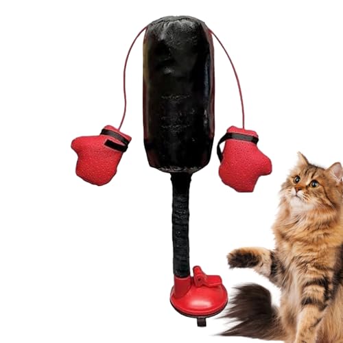 Yiohejy Katzen Boxsack Spielzeug, Interaktives Boxen Katzenspielzeug Mit Handschuhen | Für Katzen Zubehör | Spielzeug Zur Linderung Von Langeweile Bei Katzen, Für Geistige Stimulation