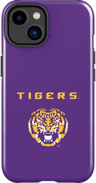 Skinit Impact Phone Case Compatible with iPhone 15 - Officially Licensed LSU Tiger Eye Logo Yellow Design