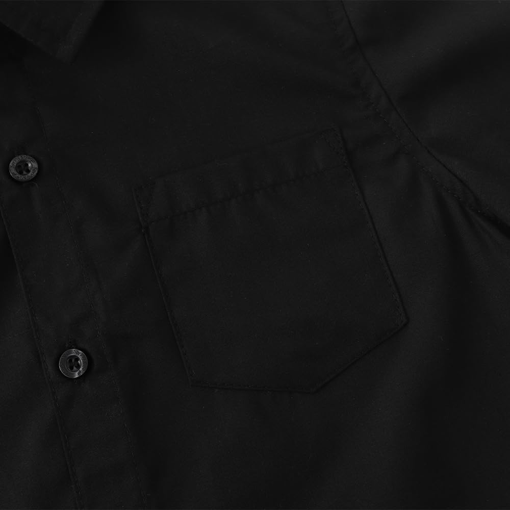 Spring&Gege Boys' Short Sleeve Dress Shirts Formal Uniform Poplin Solid - Image 4