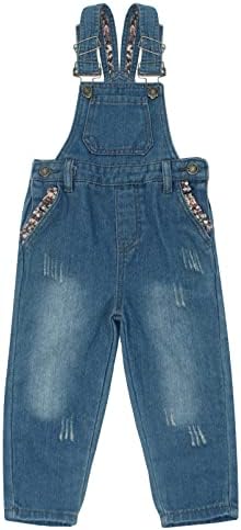 Maeau Baby Boy Girl Denim Dungarees Toddler Jean Overalls with Ajustable Straps Little Kids Denim Bib Workwear