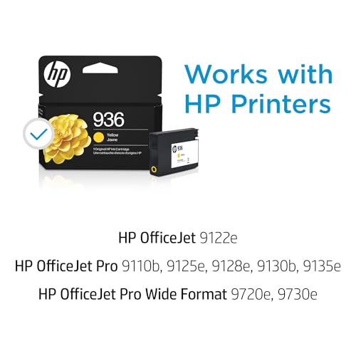 Image of HP 936 Yellow Ink Cartridge | Works with OfficeJet 9120, Pro 9110, 9120, 9130, Wide Format 9730 Series | Eligible for Instant Ink | 4S6V1LN | Packaging May Vary, Pack of 24
