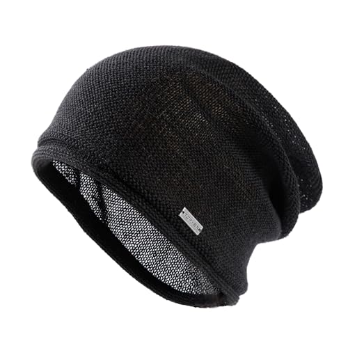 TOP-EX 100% Linen Lightweight Summer Beanie for Men - Cool & Breathable Slouchy Beanies Hat Knit Cap for Women