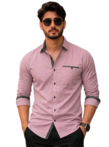 Image of Amazon Brand - INKAST Cotton Shirt for Men | Regular Fit Full Sleeve Casual Shirt | Stylish Formal Office Wear Shirts for Men | Soft Comfortable Breathable Cotton Fabric | Fashionable Office Wear