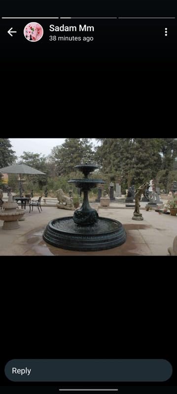 Elegant European Style Indoor Fountain – Dark Antique Black Marble Water Feature for Home, Office, Hotels, and Garden Decor | Exquisite Tiered Design for Stunning Landscaping|KGNMBLRJ74-image-1