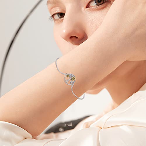 Sunflower Bracelet For Women Mom 925 Sterling Silver Tree Of Life Bracelets You Are My Sunshine Wrist Link Jewelry Gifts #TOP5