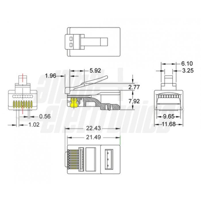 ALPHA ELETTRONICA CONNETTORE RJ45 PASSANTE CAT.5E 94-9145