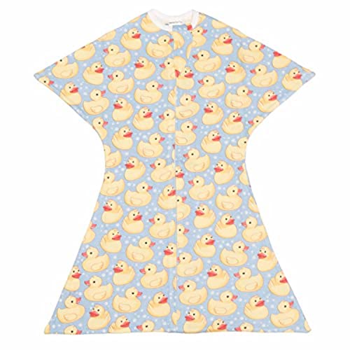 SleepingBaby Poly Zipadee-Zip Swaddle Cozy Transition Baby Swaddle Blanket with Zipper (Large 12-24 Months | 26-34 lbs, 33-37 inches | Rubber Duckies)