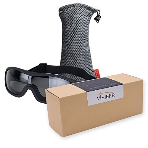 Viriber Motorcycle Goggles Bike Goggles UV Protective Outdoor Glasses Dust-proof Protective Combat Goggles Military Sunglasses Outdoor Tactical Goggles (Black-Safety Goggles)