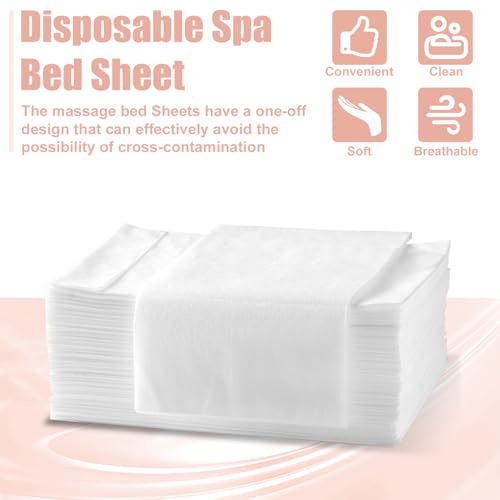 Image of Disposable Bed Sheets Massage Table Sheets, 20 Pcs Massage Sheets Cover Non-Woven Fabric for Spa, Beauty Salon, Hotels, 70'' x 31''