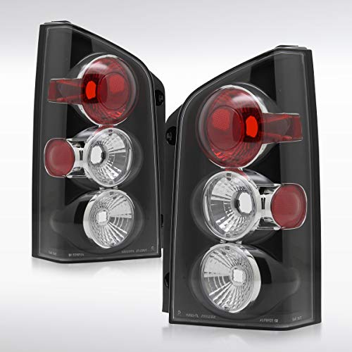 Autozensation Compatible with 2005-2012 Nissan Pathfinder, Left + Right Pair Assembly, Black Housing Clear Lens Tail Lights