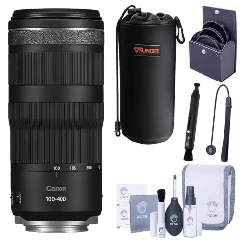 Canon RF 100-400mm f/5.6-8 is USM Lens for RF Mount | Telephoto Zoom Lens with Filter Kit (UV, CPL, ND2), Lens Case, Cap Tether, LensPen Cleaning Kit | Canon 1-Year Warranty