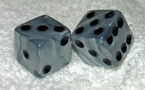 Silver Metalic Colored Swirled Dice Pair