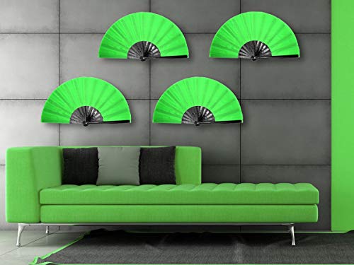 Omytea Chinese Kung Fu Tai Chi Large Hand Folding Fan For Men/Women - With A Fabric Case For Protection - For Performance/Dance/Fighting/Gift (Green) #TOP5