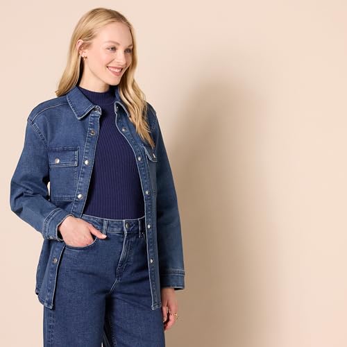 Amazon Essentials Womens Oversized-Fit Heavyweight Denim Shirt Jacket2