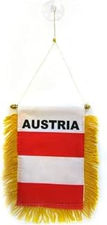 AZ FLAG Austria mini Banner 6'' x 4'' - Austrian PENNANT 15 x 10 cm - mini Banners 4x6 inch suction cup hanger