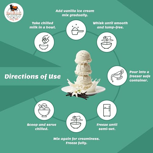 Image of Kamdhenu Gauveda Vanilla Ice Cream Mix Powder 150g - Instant Homemade Ice Cream Premix | No Machine Needed | Eggless & 100% Vegetarian | Makes 500ml+ Soft Serve, Kulfi, Milkshake & Frozen Dessert