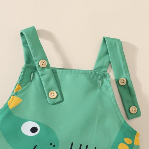 Image of Baby Boy Summer Clothes Toddler Boys Outfits Short Sleeve T-Shirt Cute Cartoon Jumpsuit Overalls 12 Months-4T