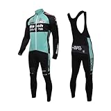 [あき] ジャパ サイクルジャージ 上下セット 長袖 裏起毛 冬 RACING 自転車ウエア ロードバイク サイクルリングウェア UVカット 高弾性 抗菌防臭 3Dパッド (7,2XL) [並行輸入品]