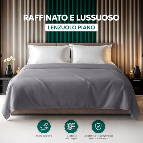 Utopia Bedding - Lenzuolo da letto - Lenzuolo Super King 270 x 290 cm - Lenzuolo piatto, morbido, in microfibra spazzolata - Grigio - 2
