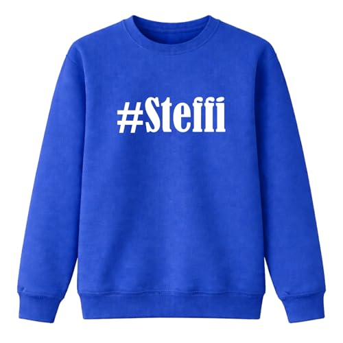 Sweat-shirt Hashtag #Steffi bleu pour vos sorties décontractées en famille