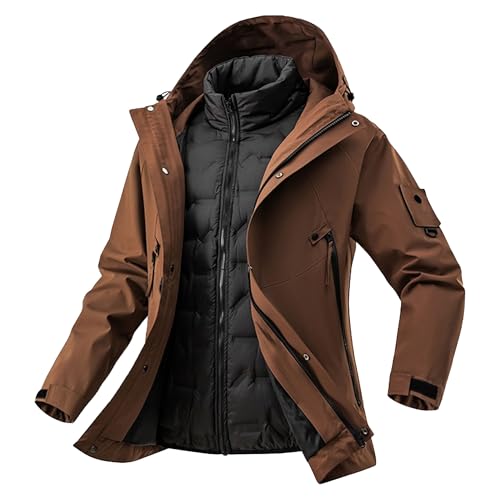 Veste de ski coupe-vent homme contre le froid extrême avec capuche thermique