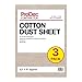 Price comparison product image ProDec Contractor 3 pk 12ft x 9ft Cotton Dust Sheet for Decorating, Carpet Protector, Washable Drop Cloth, Paint Shield, Painting Sheets, Heavy Duty Dust Sheets for Furniture, Paint Cloth