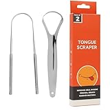 2-Pack Tongue Scaper for Kids and Adults, Reduce Bad Breath, Metal Tongue Scraper, Tongue Cleaner, Tongue Scraper, Tongue Cleaner for Kids and Adults