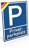 Schild Privat Parkplatz | PVC 20 x 30 cm | stabiles PVC Schild mit UV-Schutz | blau | Privatparkplatz Parken verboten | Dreifke®