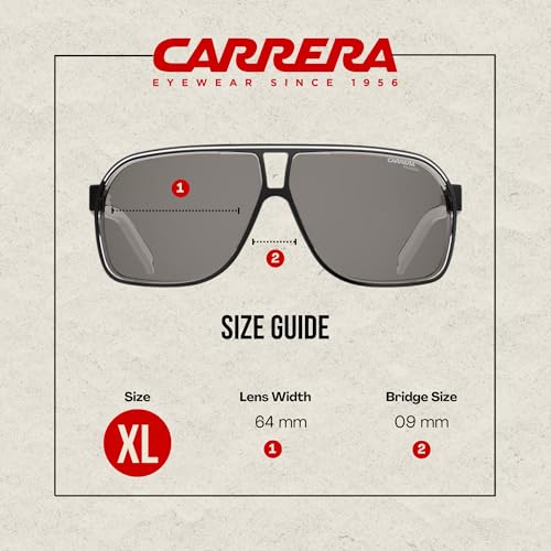 Carrera Grand Prix 2/S 07C5/M9 64MM Black Crystal/Grey Polarized Rectangular Sunglasses For Men For Women + BUNDLE with Designer iWear Eyewear Kit4