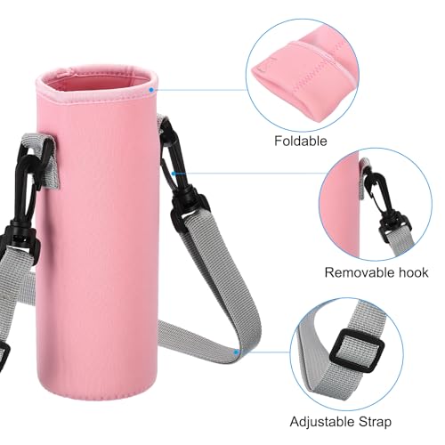 Bolsa de transporte aislante de neopreno flexible con banda regulable para cantimploras 4